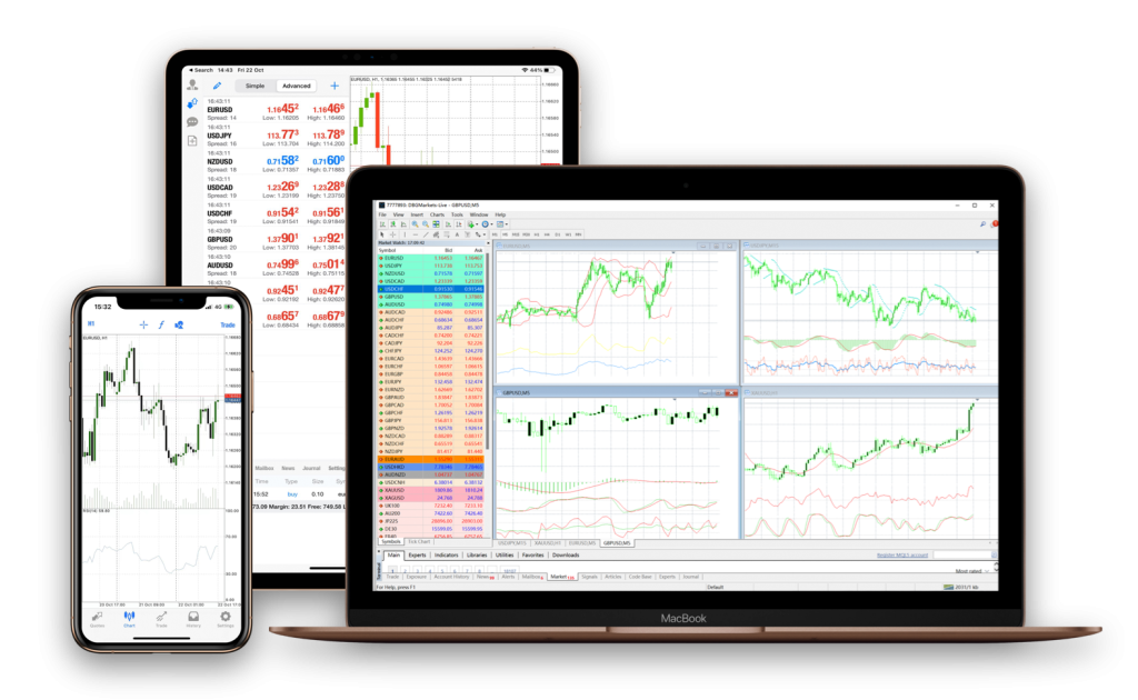 Với DBG Markets, MetaTrader 4 hoặc MetaTrader 5 giờ đây có thể được đặt trong túi của bạn, cho phép bạn giao dịch ngoại hối mọi lúc mọi nơi!